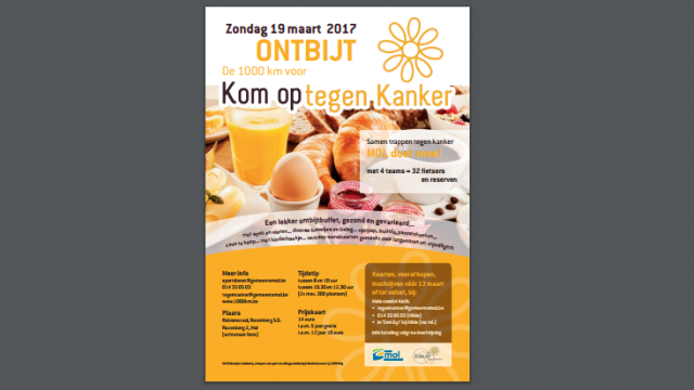 Flyer ontbijt Kom op tegen kanker 19 maart 2017